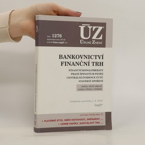 náhled knihy - Bankovnictví, finanční trh, finanční konglomeráty, praní špinavých peněz, centrální evidence účtů, stavební spoření